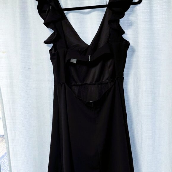 Altar’d State Black Ruffle Mini Dress – Semi-Backless - Picture 3 of 6